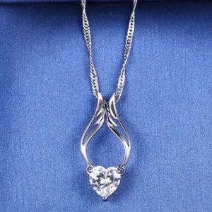 Angel Wing Crystal White Gold Necklace JN02